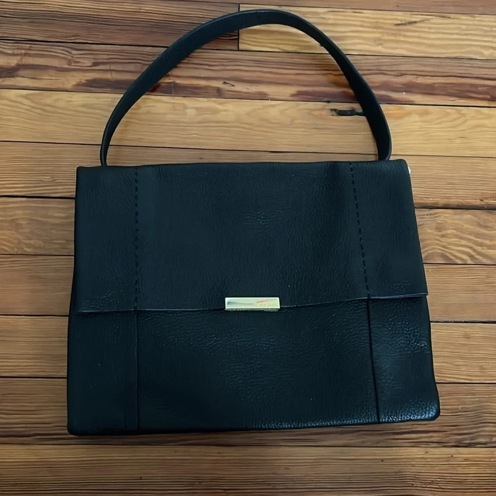 Ted Baker London Classic Black Leather Proter Shoulder Bag - NWT - Picture 2 of 9